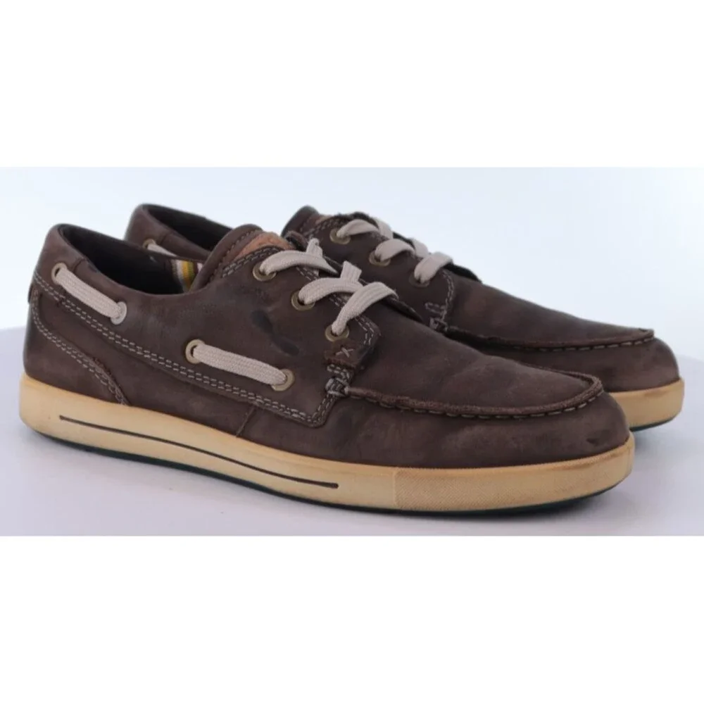 ECCO Men's Casual Comfort Boat Shoes Size EU 40 US 6-6.5 Leather Brown